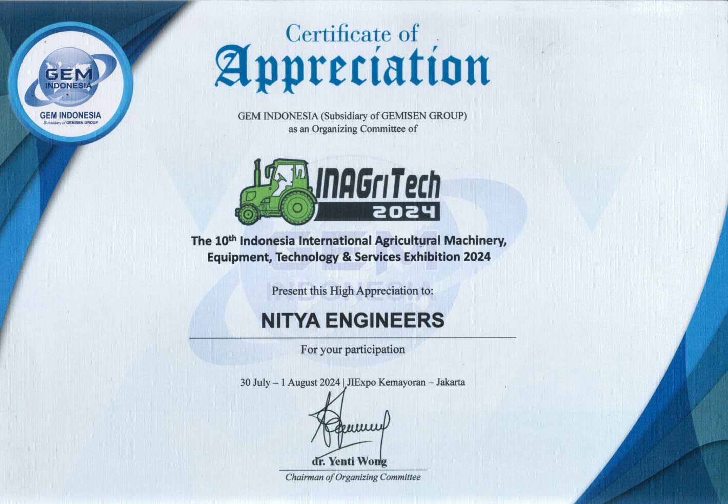 GEM Indonesia, Inagritech 2024 Exhibition in Indonesia Participated by Nitya Oil Expeller India, Punjab Ludhiana